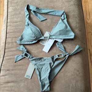 Swimsuits For All Teal Bikini Set Small